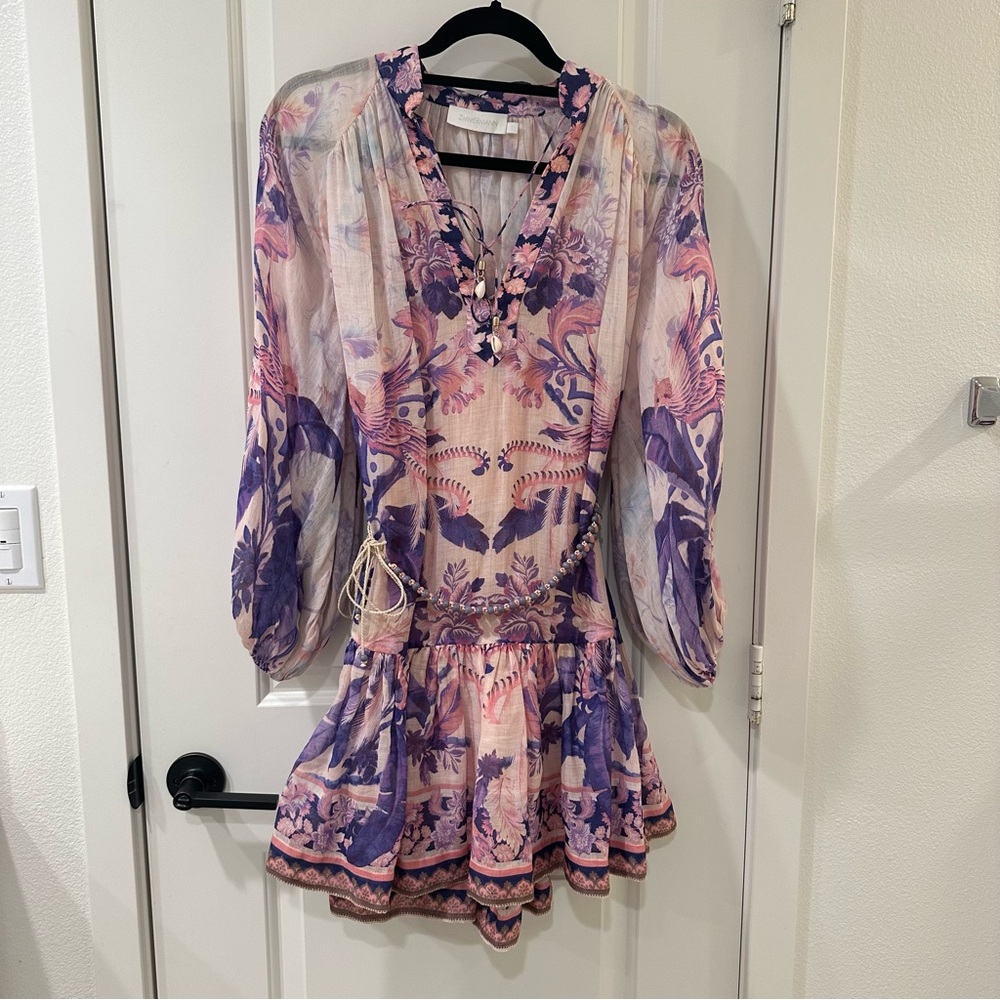 Floral Ramie Mini Dress